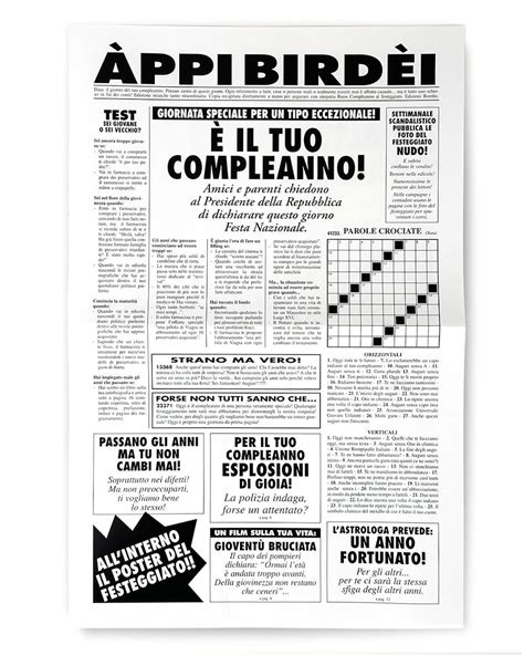 Finta Pagina Di Giornale Auguri Divertenti Compleanno Lui Idea Regalo