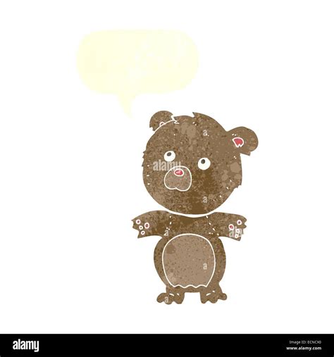 Cartoon Funny Teddy Bear With Speech Bubble Stock Vector Image Art