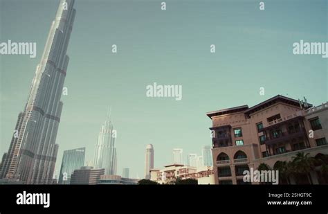 Top Down Panoramic View Of Burj Khalifa Building Stock Video Footage