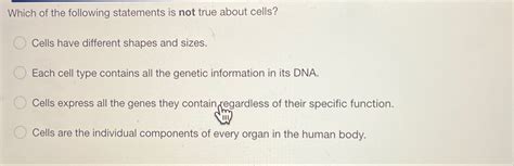 Solved Which Of The Following Statements Is Not True About Chegg