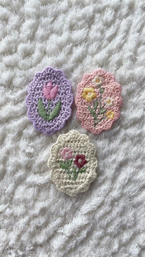 Cm Handcrafted Beautiful Crochet Knitted Flower Sewing Patch Women