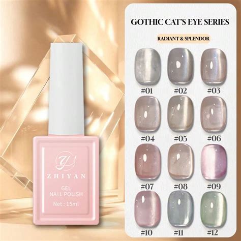 ZHIYAN15Ml Cps Glass Beads Cat Eye Nail Polish 2024 New Style Mirror