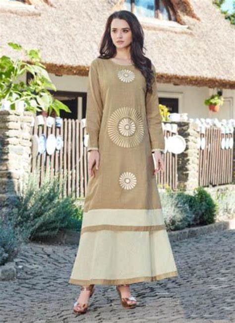 Party Wear Beige Rayon Embroidery Work Gown