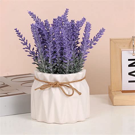 HAJAGP 7 48in Lavender Potted Plant Flower Pot Ceramic Home Decoration