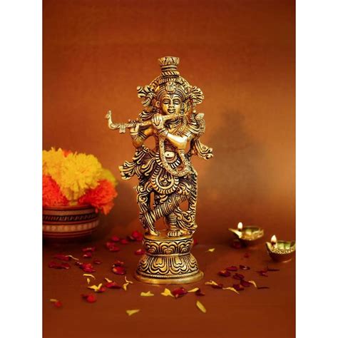 Buy Ekhasa 100 Pure Brass Heavy Weight Big Size Lord Krishna Idol With