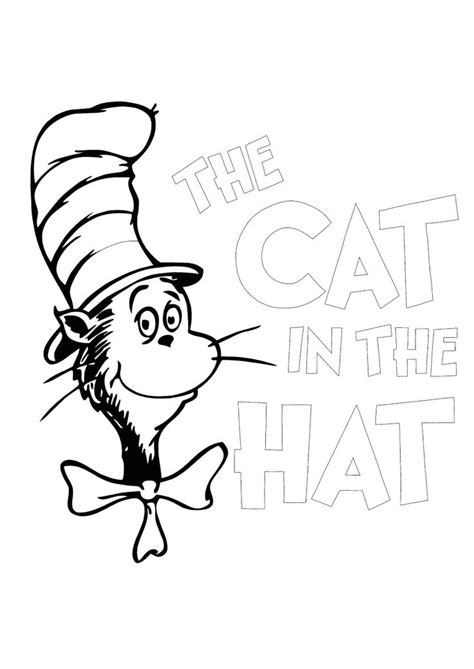 Dr Seuss Cat In The Hat Coloring Pages Free Coloring Sheets