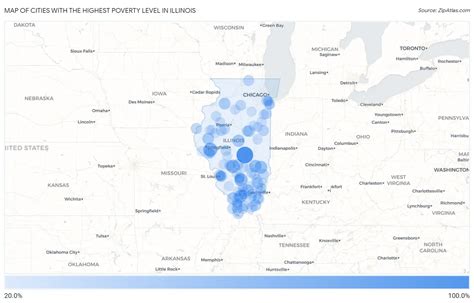 Highest Poverty Level In Illinois By City In Zip Atlas