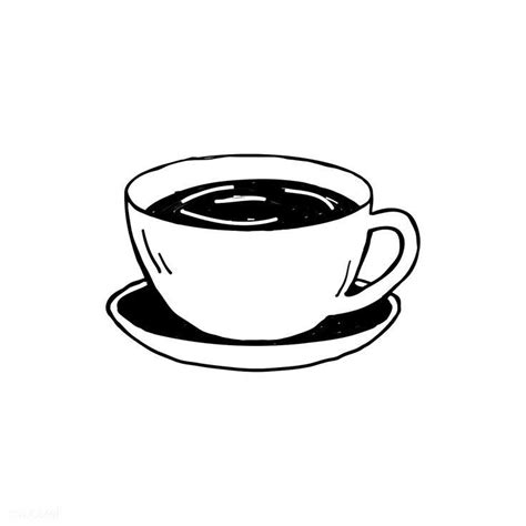 Black And White Coffee Cup Drawing