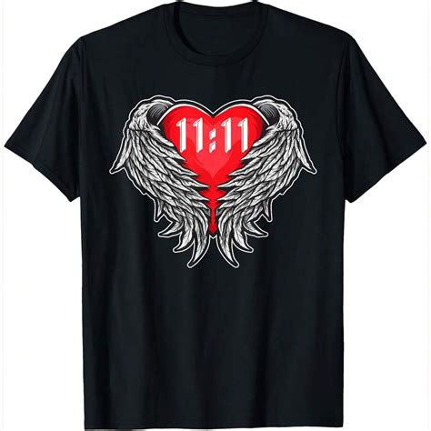 Angel Number With Heart And Wings Of Angel T Shirt Shein Usa