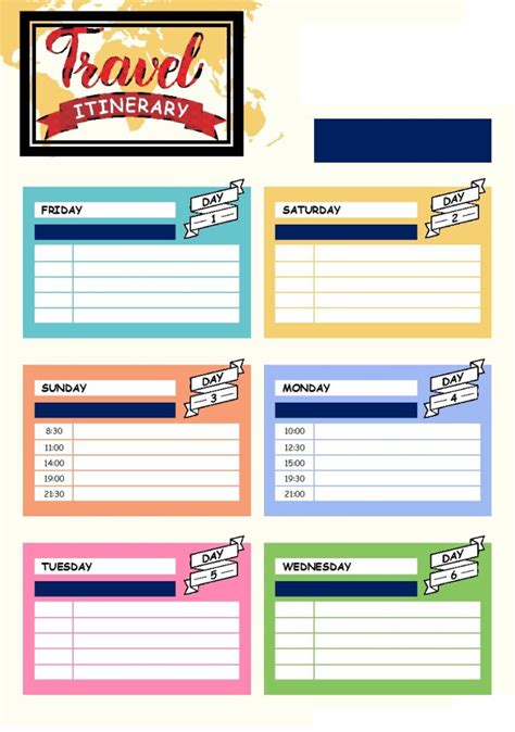 How To Design Tour Travel Itinerary Templates Archives Excel Word