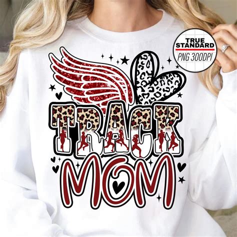 Track Mom PNG Track And Field Leopard Maroon Design PNG File Track