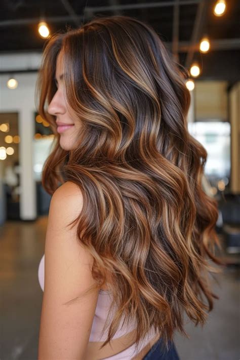 Long California Brunette With Rich Caramel Highlights Hair Highlights