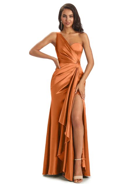 Mismatched Burnt Orange Mermaid Maxi Long Bridesmaid Dresses Party