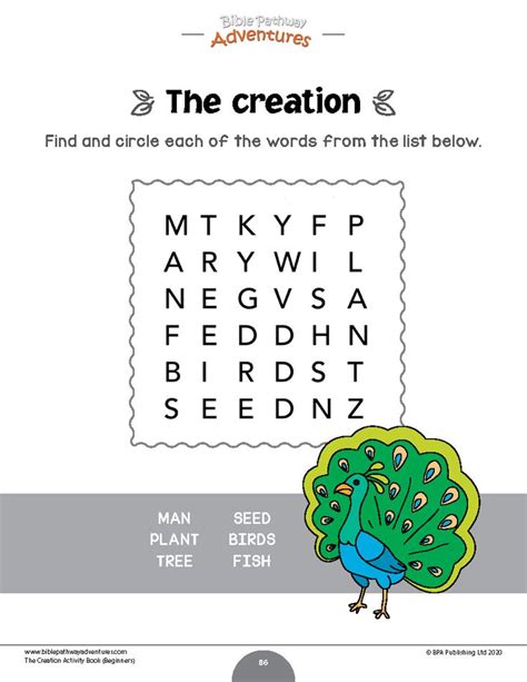 Printable Creation Story Word Searches Sharon M Avelar