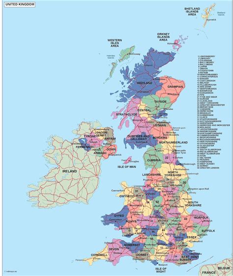 United Kingdom Map With States