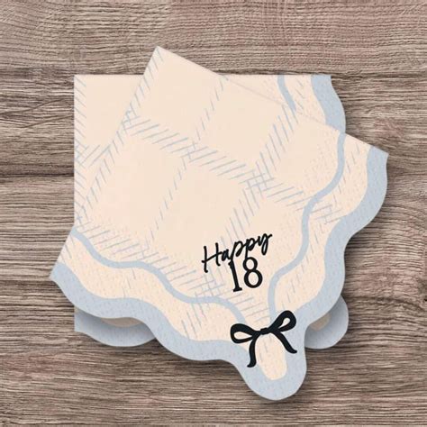 12 Happy 18 Birthday Napkins Black Bow Design 18th Birthday Party