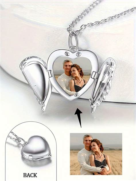 Pc Custom Personalized Photo Pendant Necklace With Heart And Angel