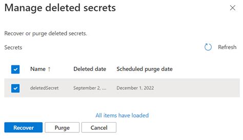 Azure Key Vault Purge Deleted Certificate