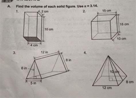 Find The Volume Of Each Solid Figure Use StudyX