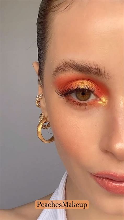 Makeup Eyeshadow Cutcrease Orange Makeup Dope Makeup Colorful Eye