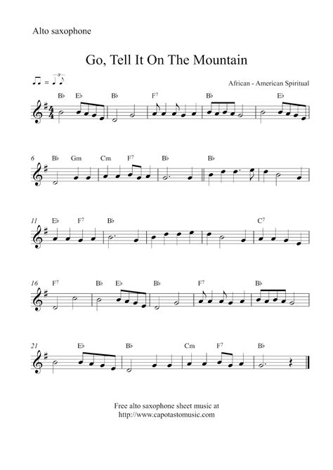 Printable Sheet Music For Alto Saxophone Free Free Printable Hq