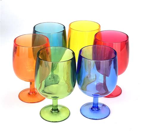 Amazon Yalin Set Of 6 Unbreakable 12 Oz Acrylic Plastic Wine And