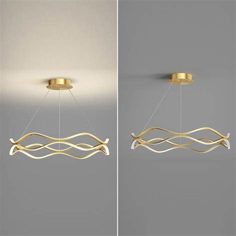 Wave Shape Chandelier Pendant Light Minimalist LED Metal Chandelier