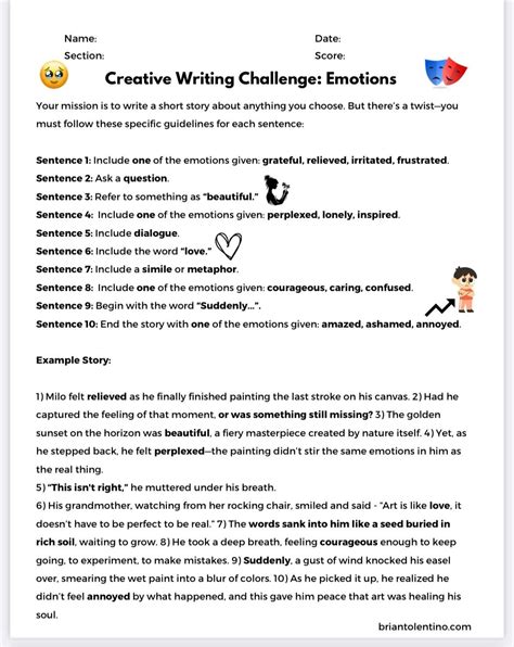 Tolentino Teaching - Creative Story Challenge: Emotions! Link here ...