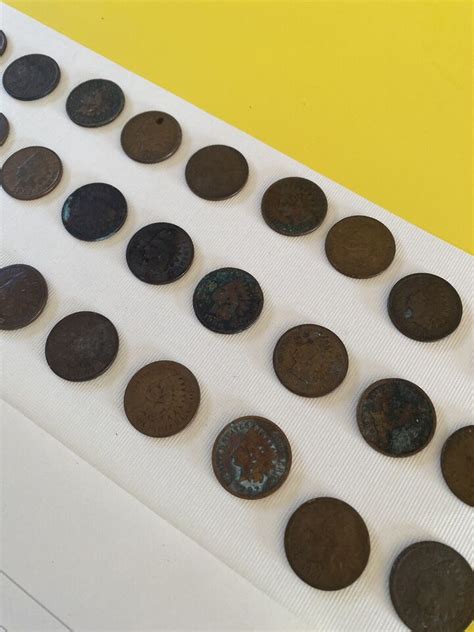 Indian Head Penny Pennys Coin Lot Of Ungraded Circulated Dates