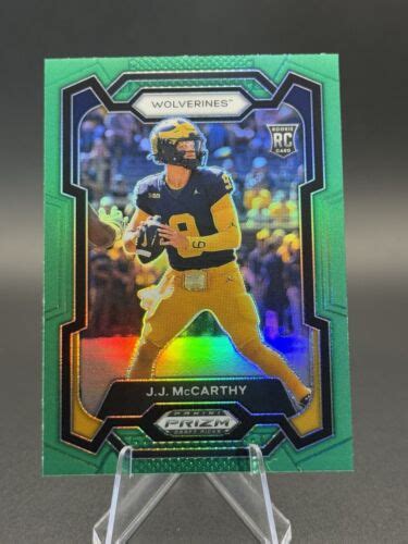 Panini Prizm Draft Picks Football Jj Mccarthy Green Prizm Rc