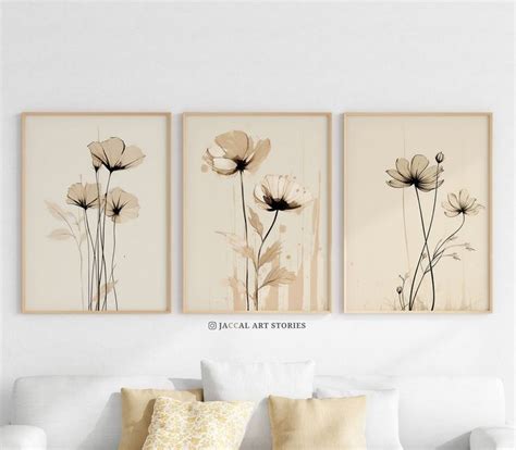 Botanical Abstract Floral Watercolor Wall Art Print In Vintage Painting