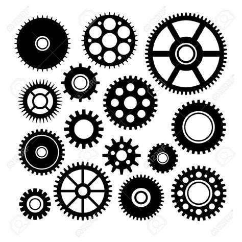 Vector Set Of Some Gears Steampunk Gears Gear Drawing Gear Art