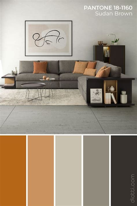 Цветовая схема серый теплый in 2025 Grey and brown living room Grey