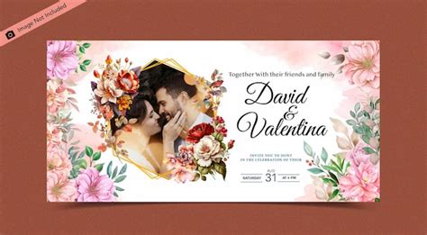 Invitation De Mariage Carte Romantique Avec Un Beau Cadre Floral En