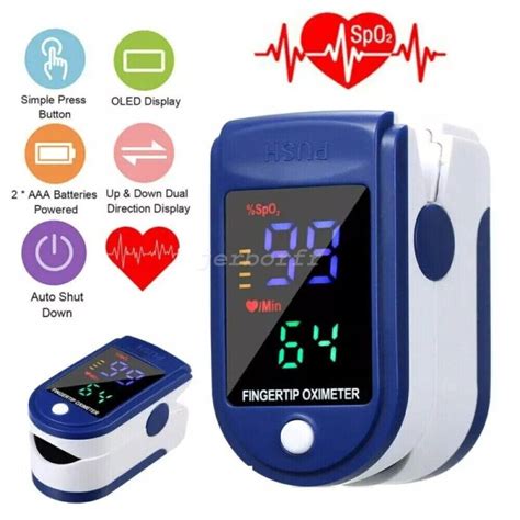 Finger Pulse Oximeter Blood Oxygen Saturation Meter SpO2 Heart Rate