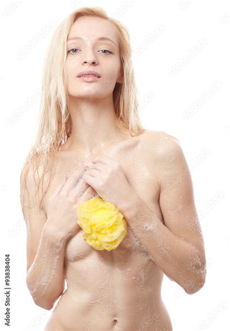 Beautiful Blonde Girl In Shower Stock Photo Adobe Stock