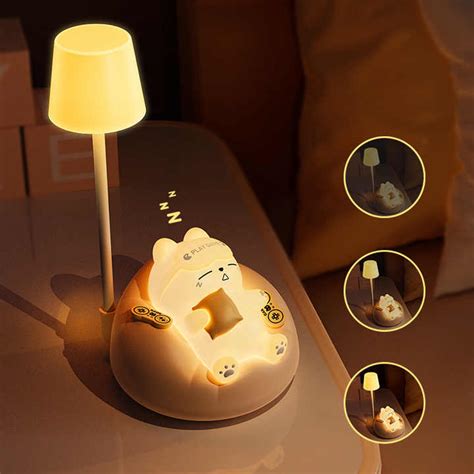 Soft Cute Mini LED Night Light 3 Speed Adjustable Cat Sleeping Bedside