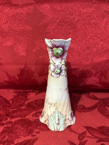 Vintage Porcelain Painted German Made White Bud Vase Ebay