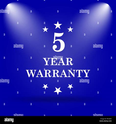 Year Warranty Icon Flat Icon On Blue Background Stock Photo Alamy