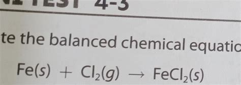 Write The Balanced Chemical Equation Fe S Studyx