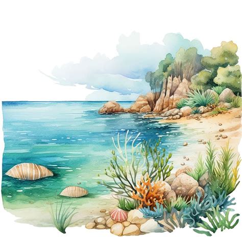 10 Seascape Clipart Jpgs High Quality Digital Planner Paper Crafts