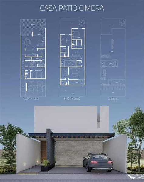 A Car Is Parked In Front Of A House With Blueprints On The Walls