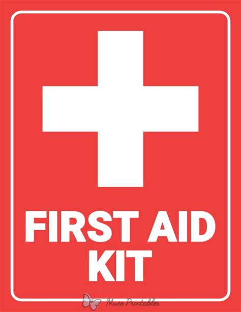 Printable First Aid Kit Sign First Aid First Aid Kit First Aid Kit