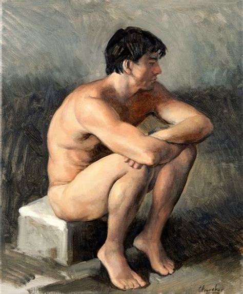 Crouching Figure Australian Painters Art Of Man Male Figure