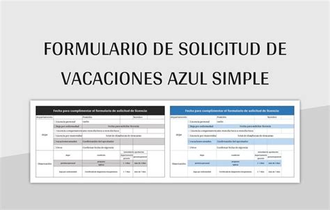 Descarga La Plantilla De Formato Excel Formulario De Solicitud De