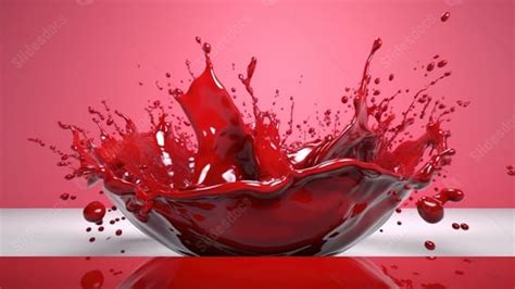 Illustrating Depth Dynamic Red Liquid Splash In D Powerpoint