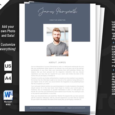 Professional Personal Bio - Etsy 