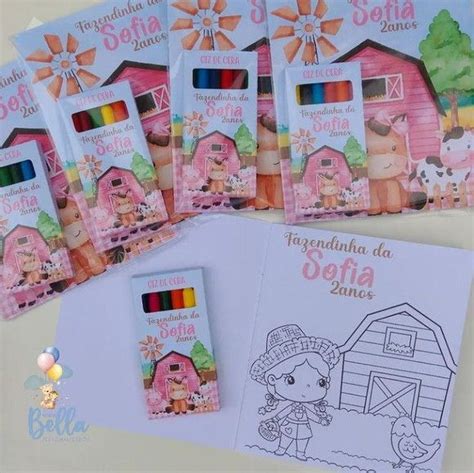 Kit Colorir Fazendinha Rosa Lembrancinha Elo Produtos Especiais Em