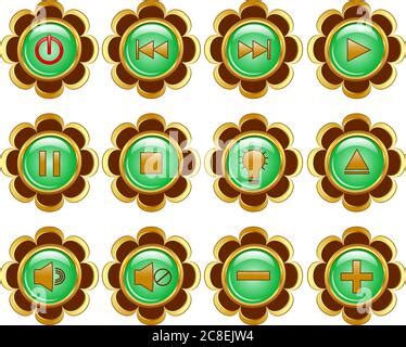 Set Of Floral Buttons Stock Vector Image Art Alamy