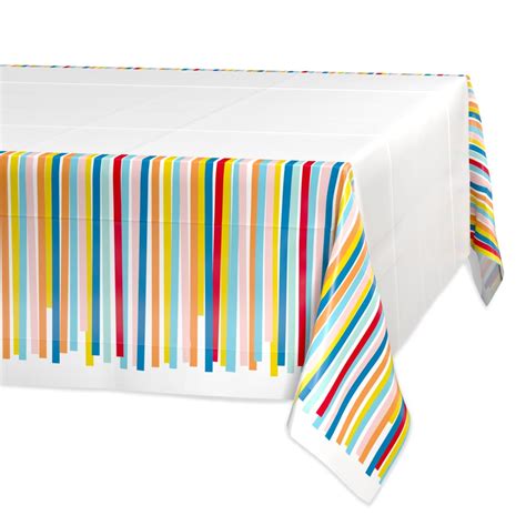 American Greetings Birthday Plastic Table Cover Colorful Streamers